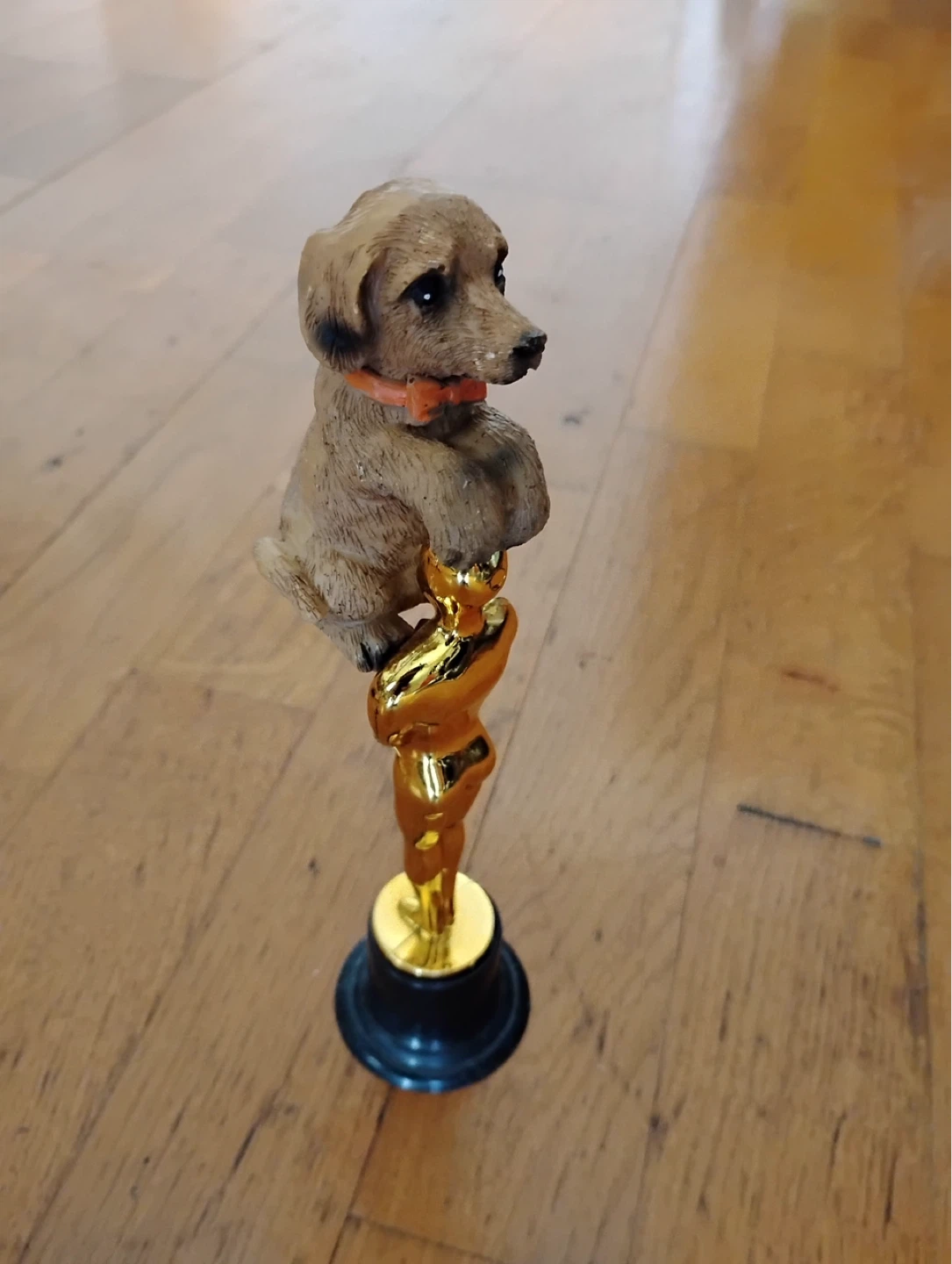 Dog and Trophy Figurine