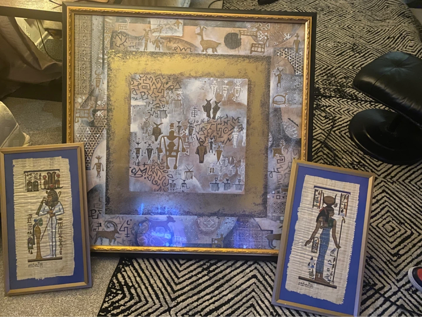 Framed Egyptian Papyrus Art Set