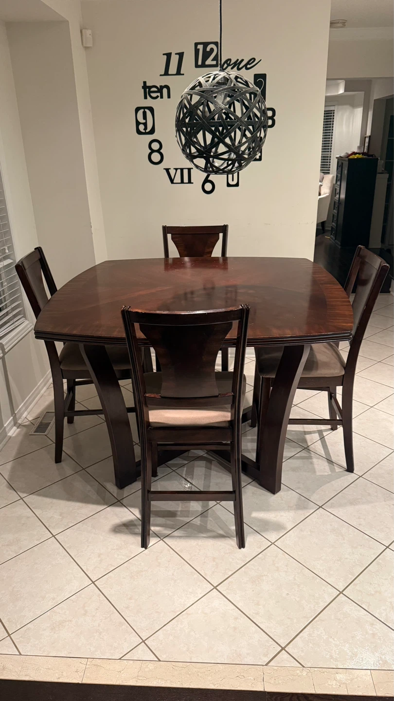 Wooden Dining Table with 4 Chairs - photo 2