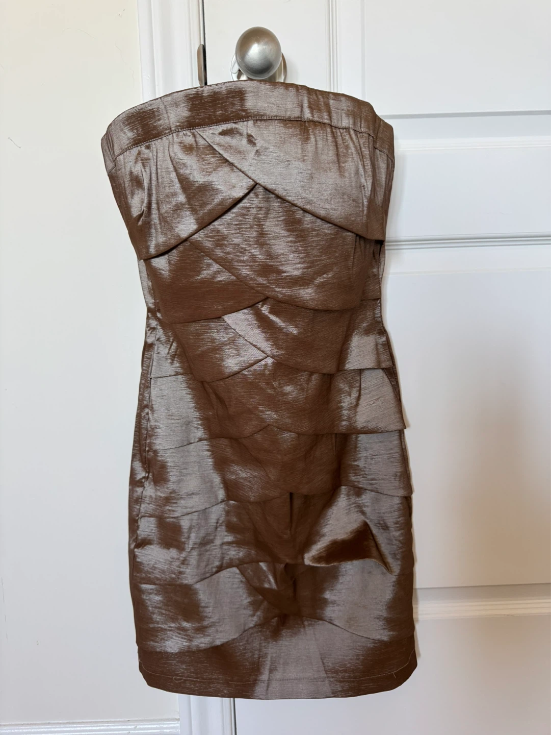Dynamite Strapless Tiered Sheath Dress Bronze Size 5