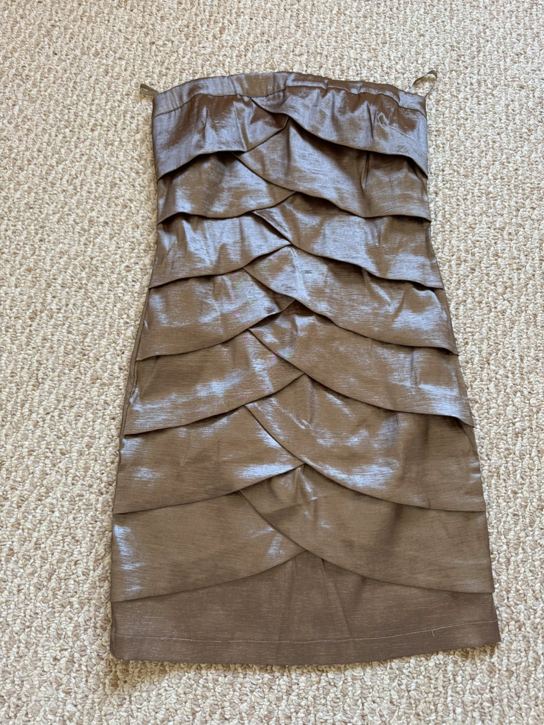 Dynamite Strapless Tiered Sheath Dress Bronze Size 5 - photo 5