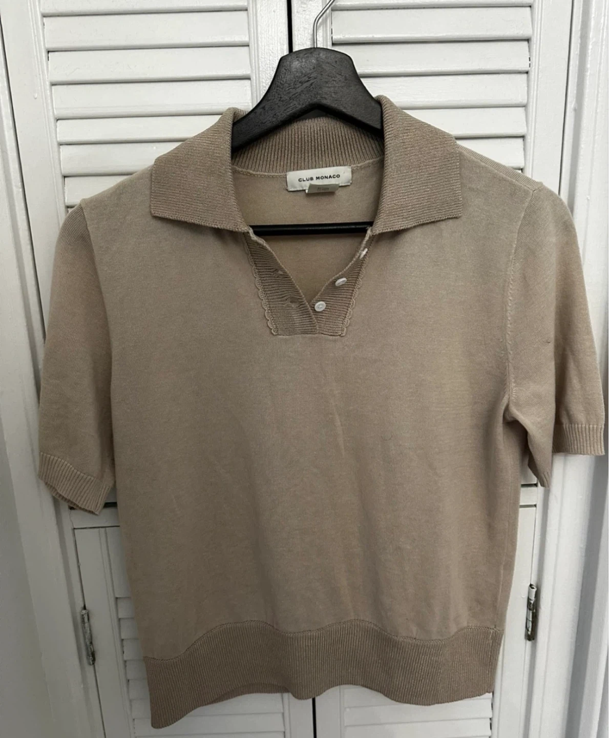 Club Monaco Short Sleeve Polo Sweater