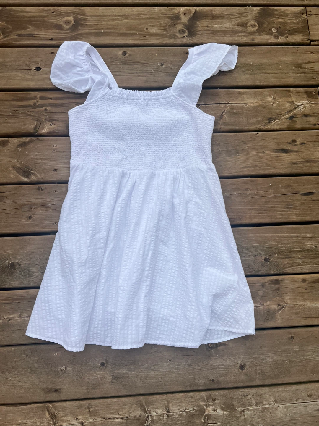Old Navy White Smocked Sundress size large
