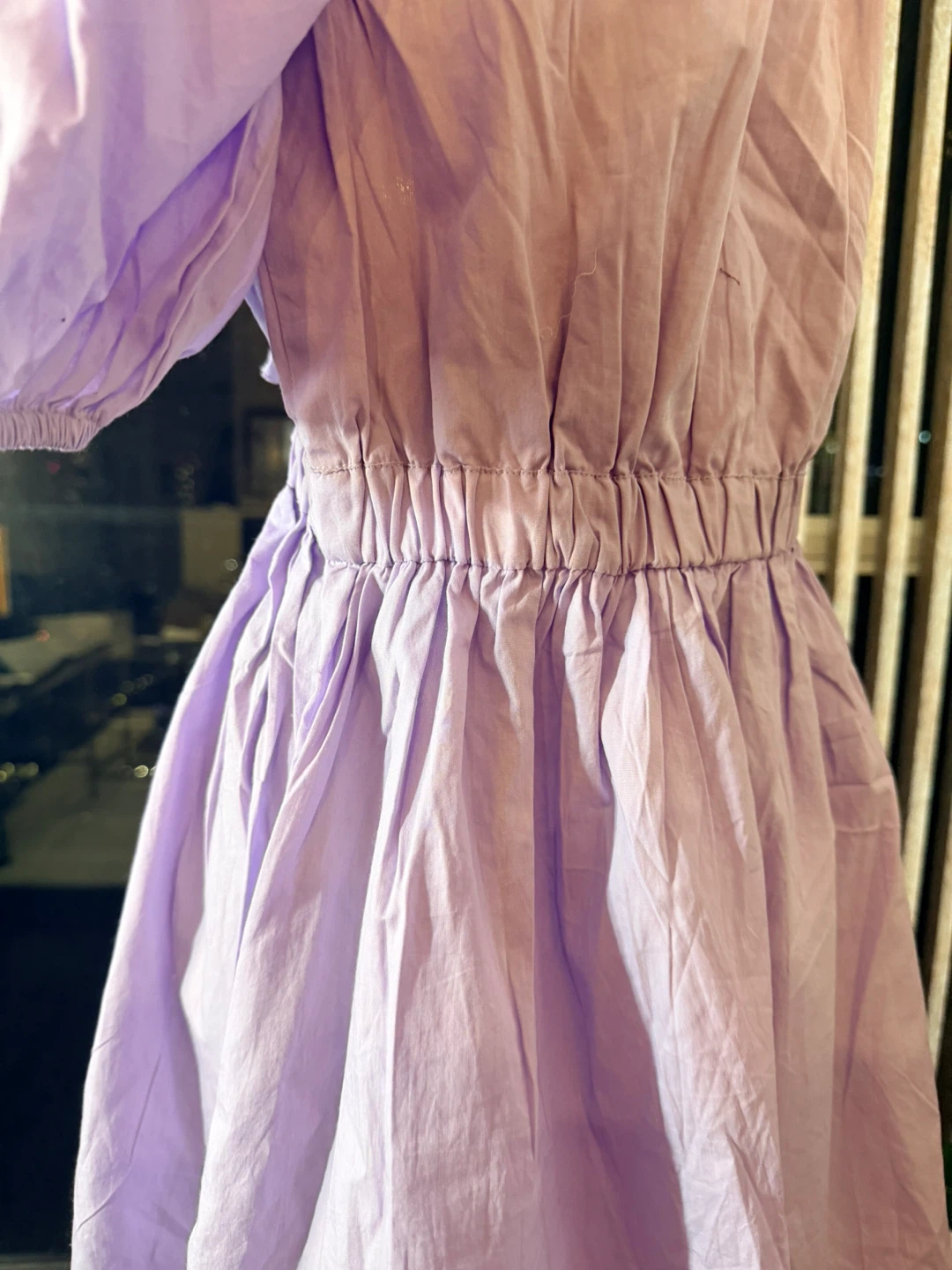 Lilac Puff Sleeve Cotton Dress - photo 3