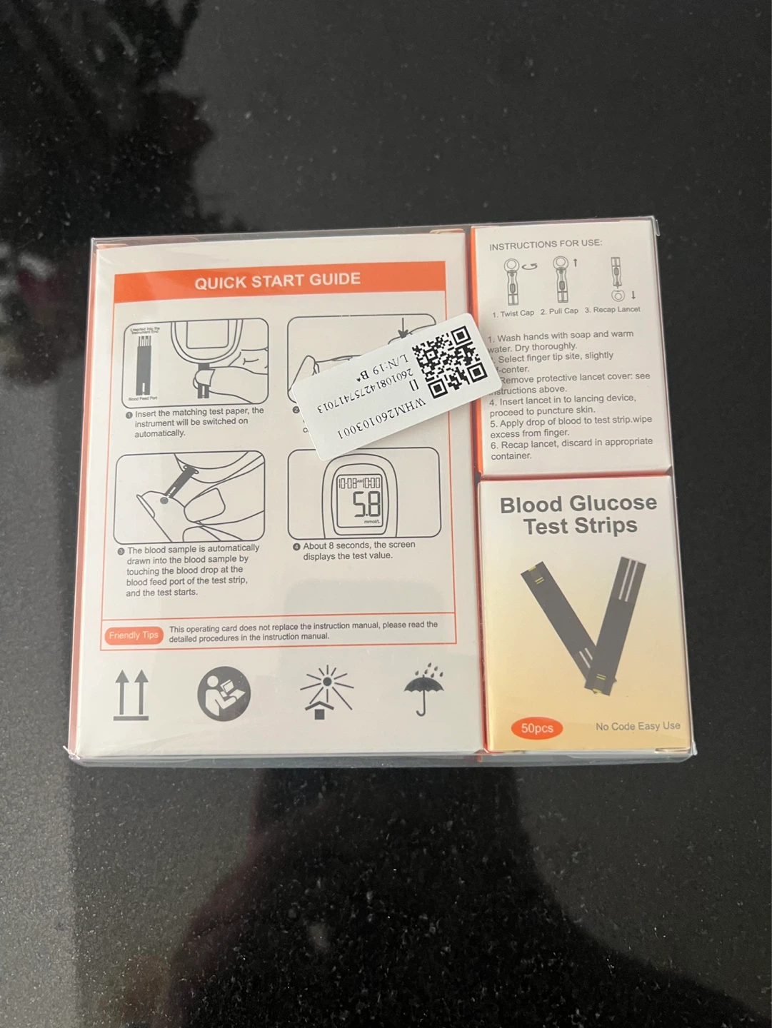 Blood Glucose Meter KE-B6 Kit with Test Strips and Lancets - photo 2