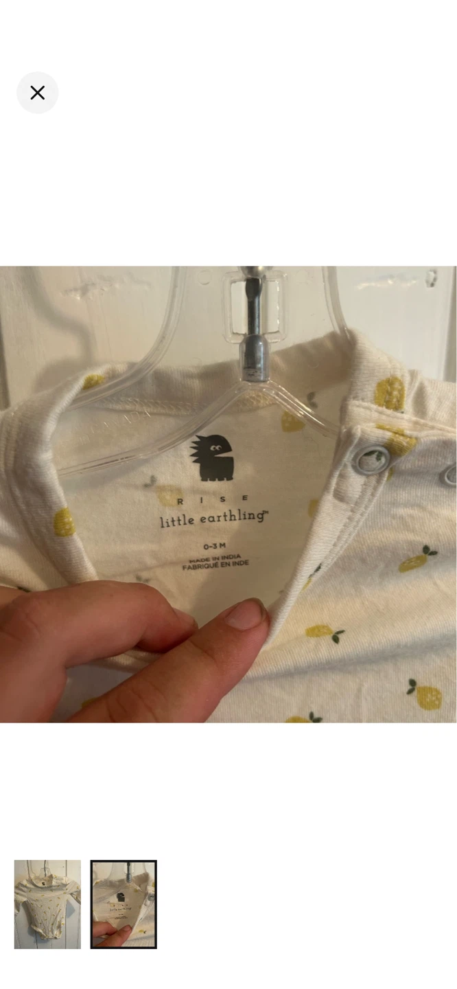 Little Earthling Baby Bodysuit - 0-3 Months - photo 2