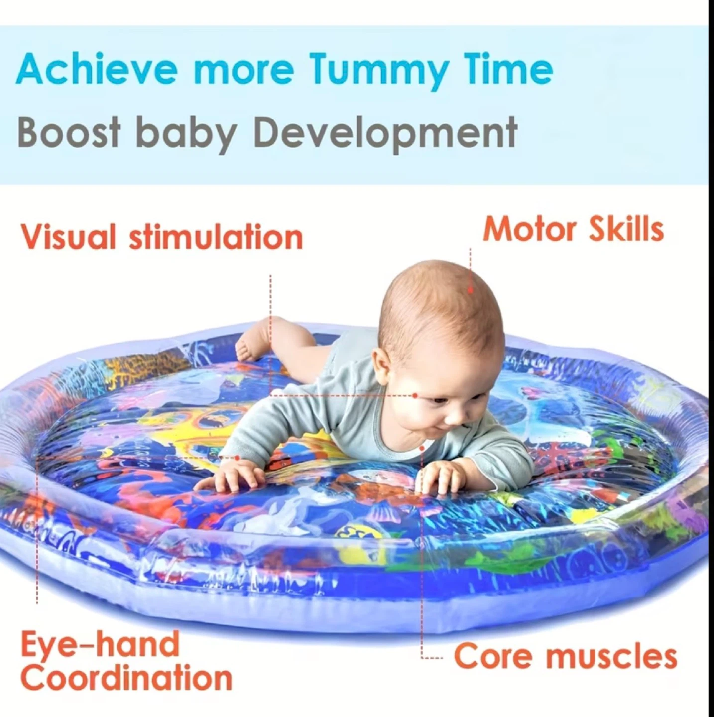 Inflatable Baby Water Play Mat with Alphabet and Ocean Animals - photo 5