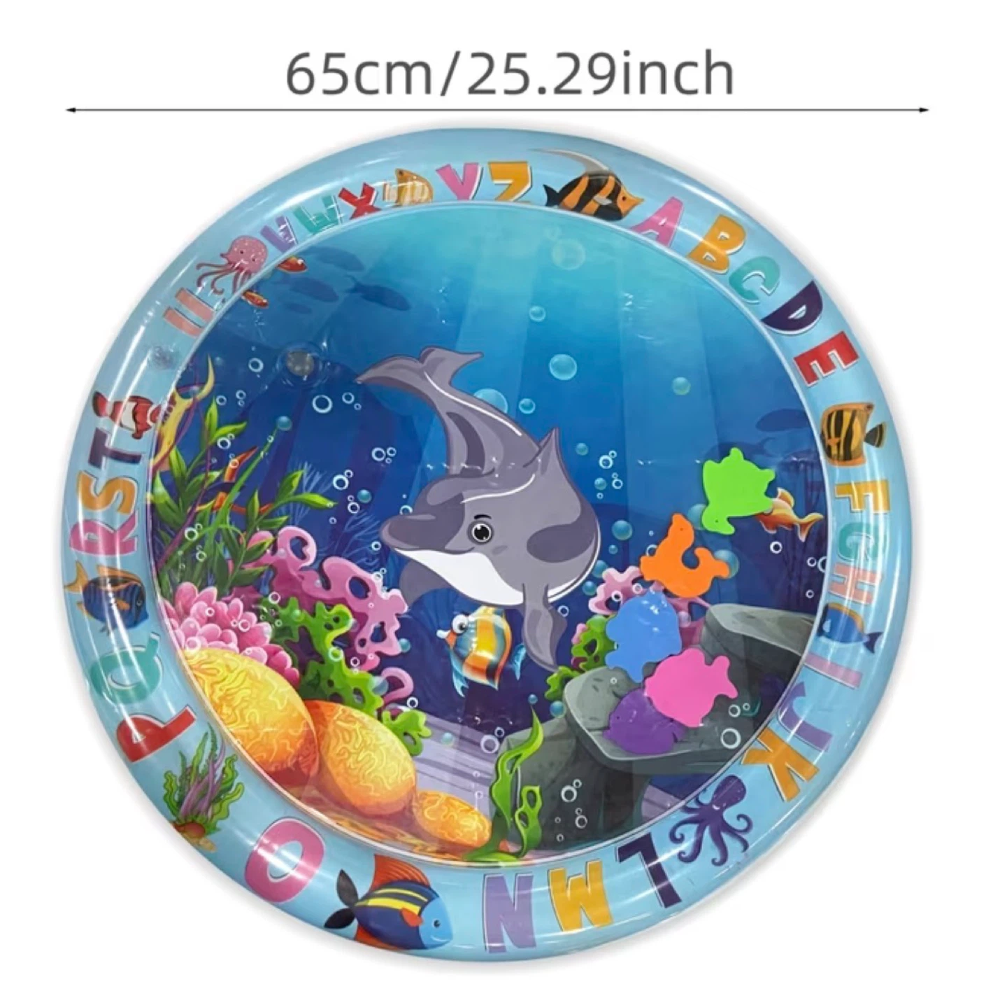Inflatable Baby Water Play Mat with Alphabet and Ocean Animals - photo 4