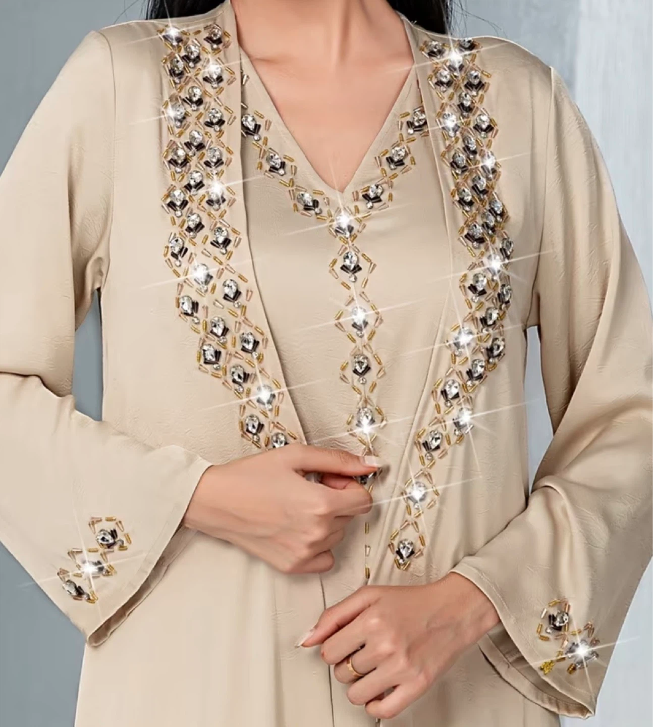New Women's Beaded Kaftan Dress