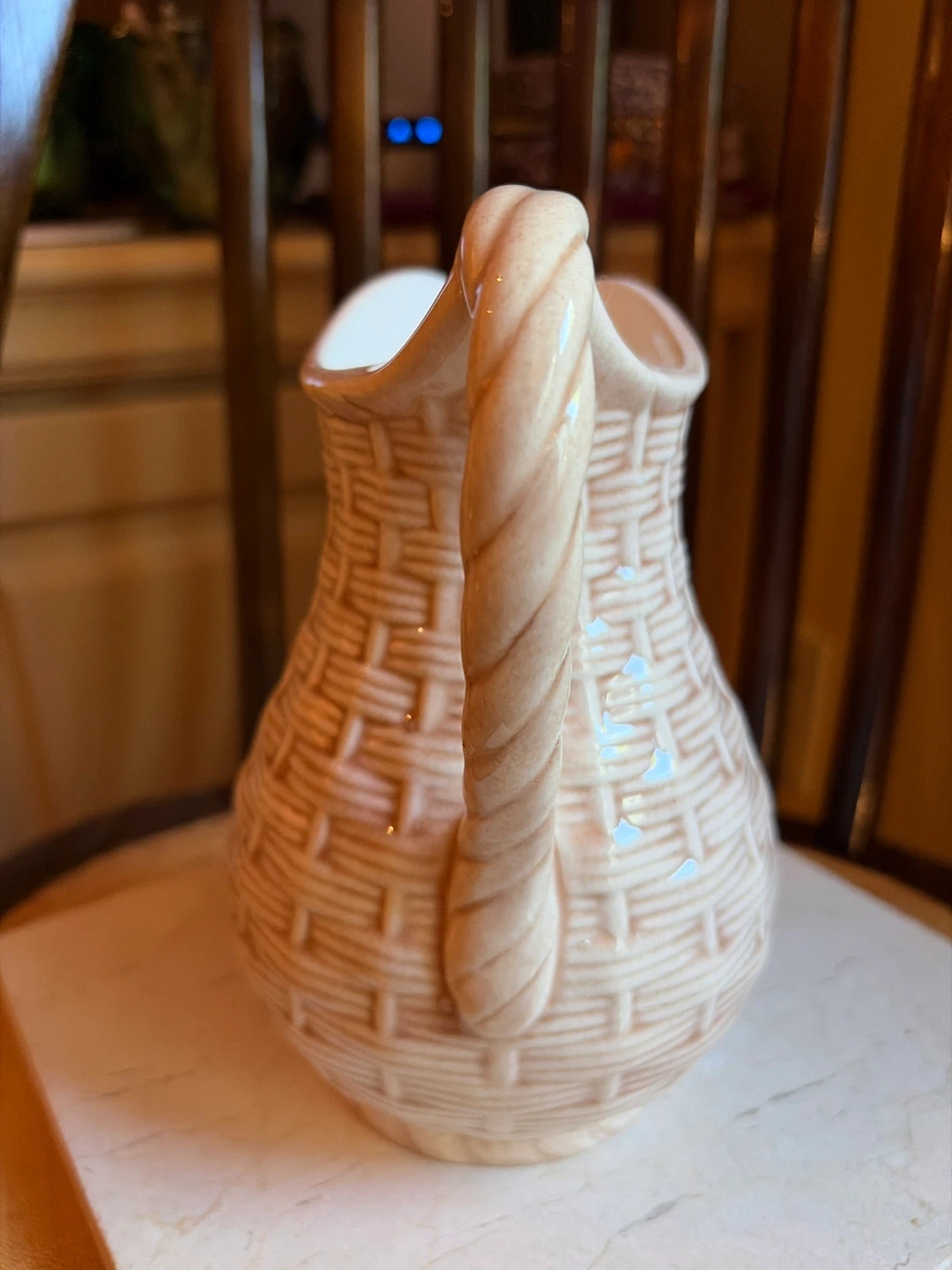 Ceramic Cream Pitcher with Basket Weave Design - photo 4