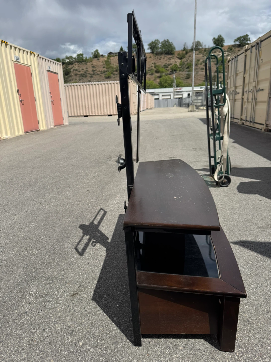 Dark Wood TV Stand with Swivel Mount - photo 3