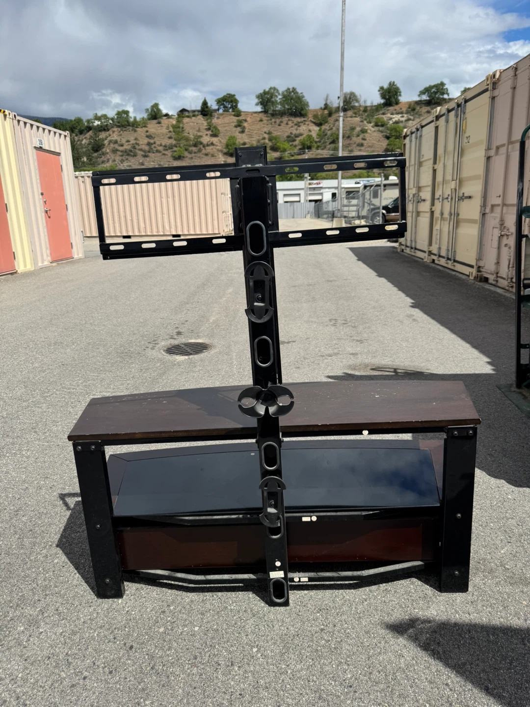 Dark Wood TV Stand with Swivel Mount - photo 4