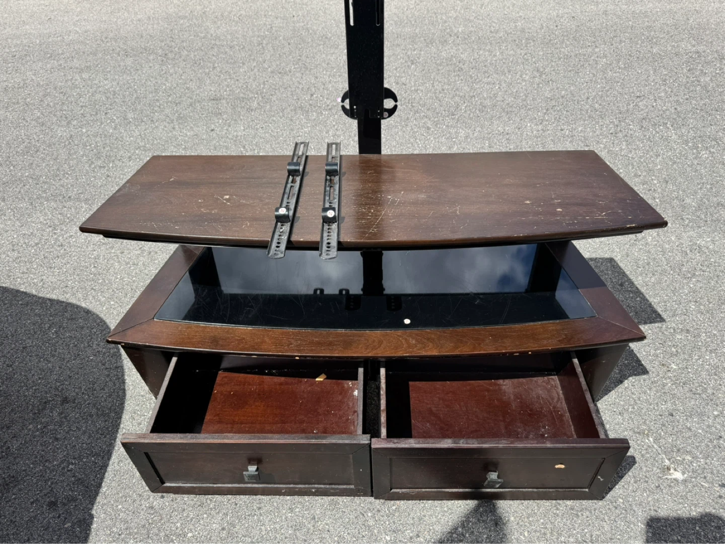 Dark Wood TV Stand with Swivel Mount - photo 2