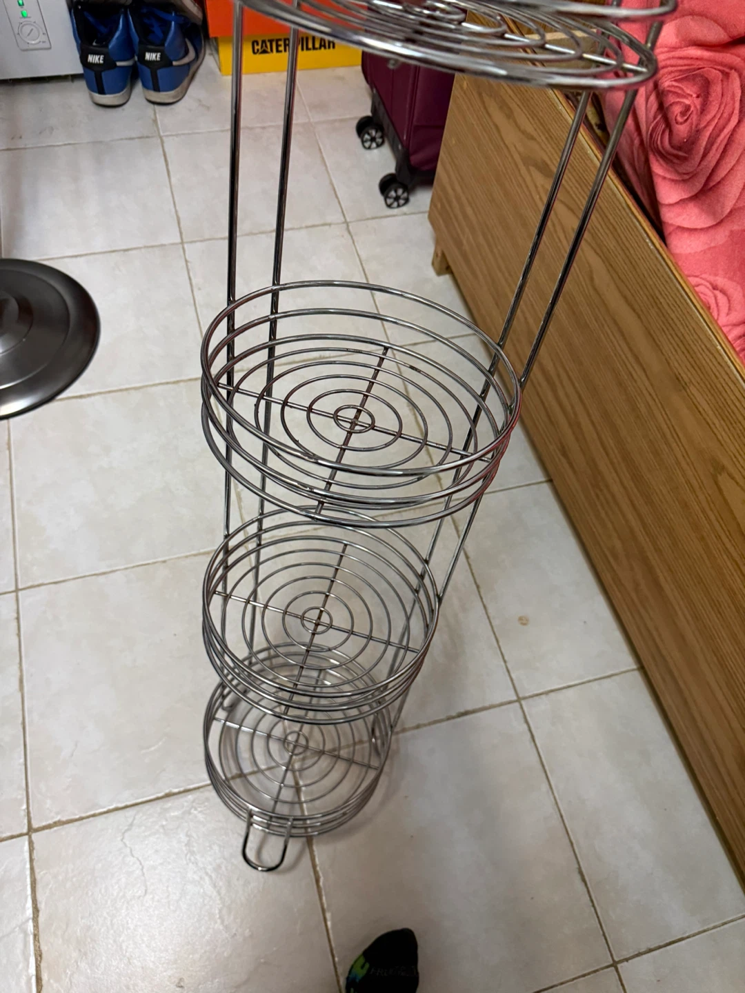 3-Tier Metal Wire Round Storage Rack