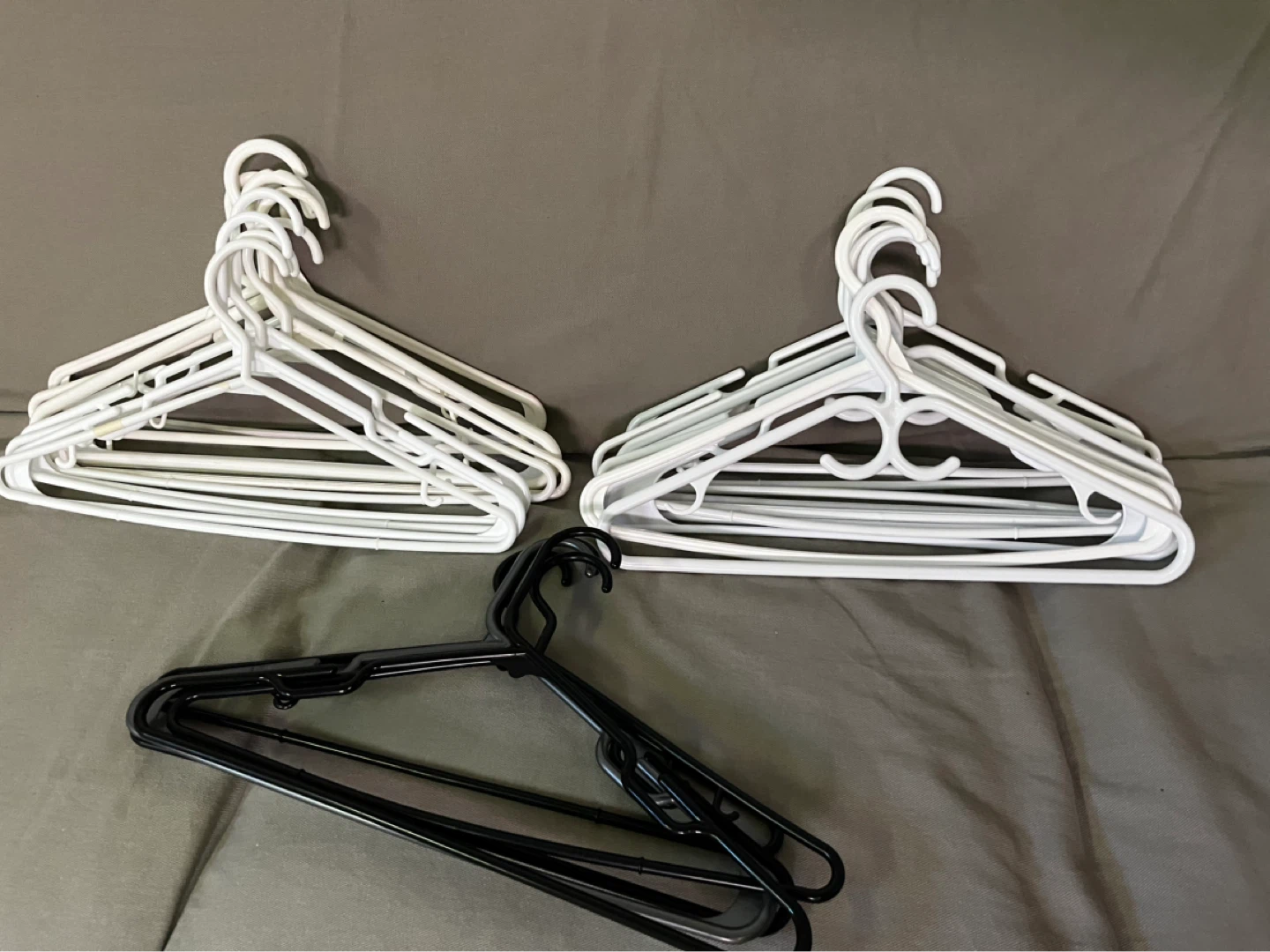 Lot of 20 Plastic Clothes Hangers - White and Black