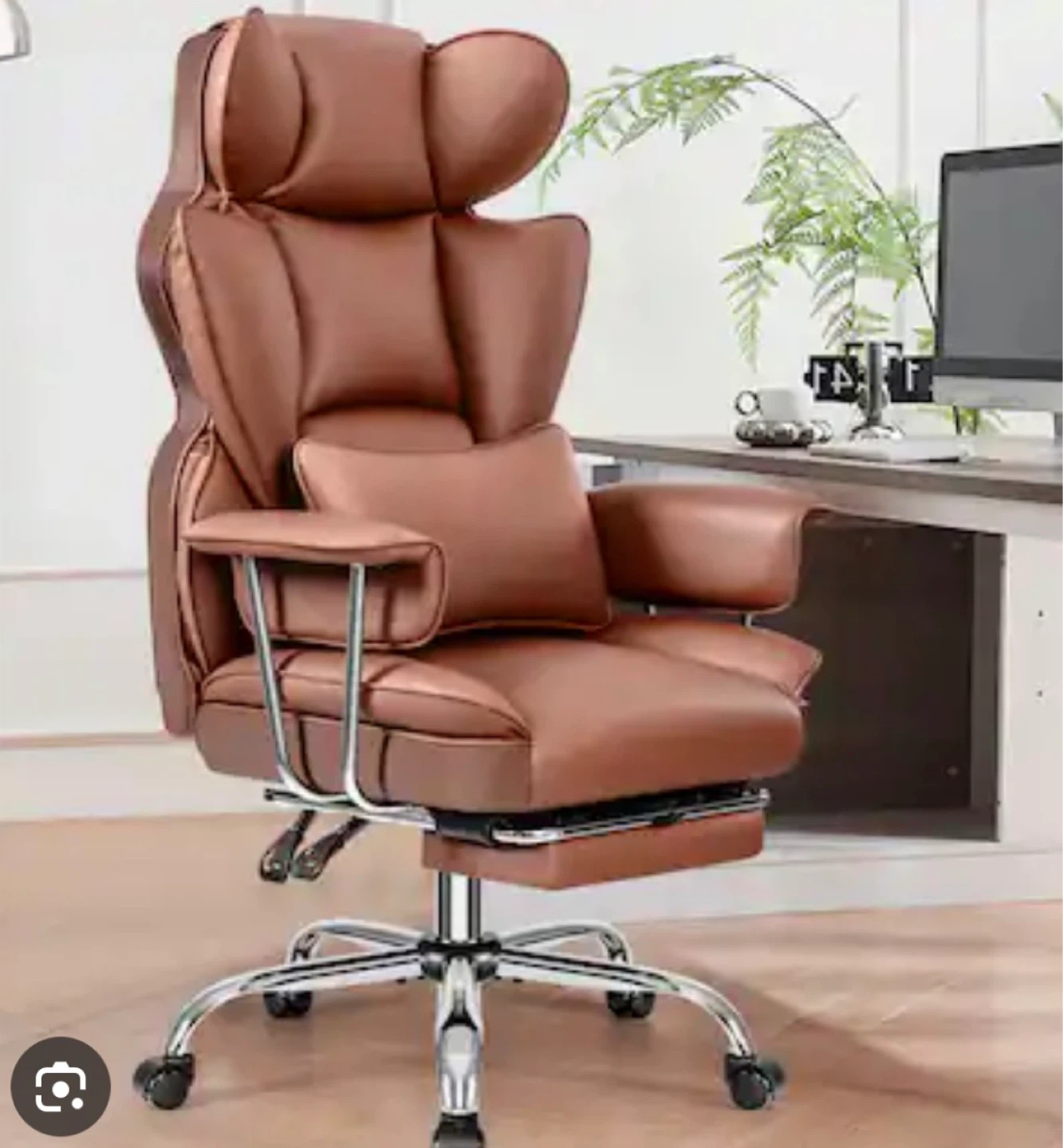 Brown Ergonomic Office Chair with Lumbar Support