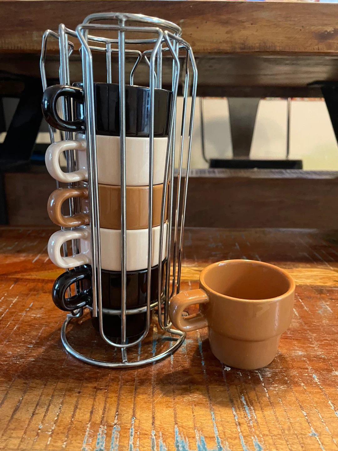 Set of 6 Espresso Cups with Rack