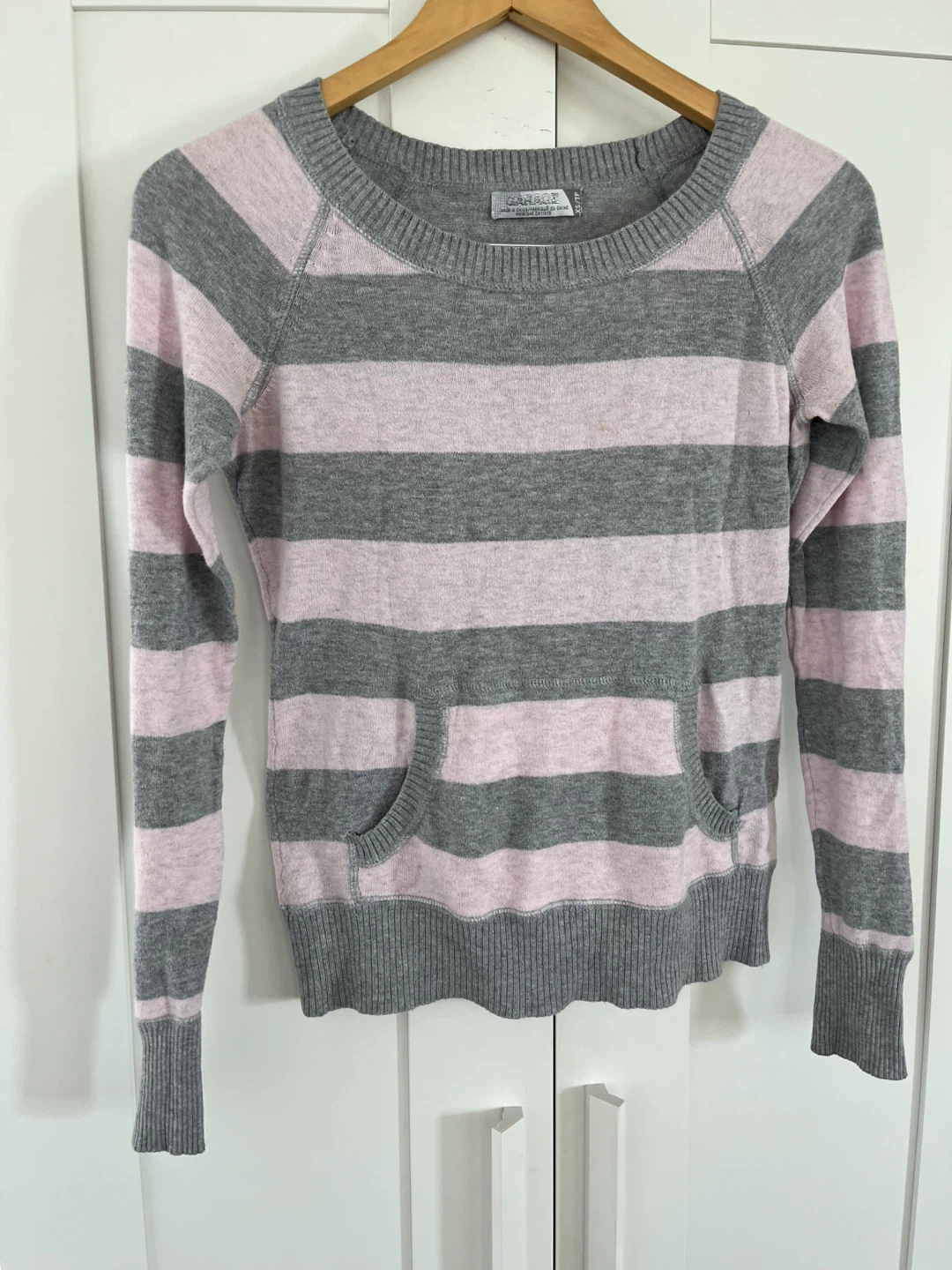 Garage Striped Sweater - Pink & Grey