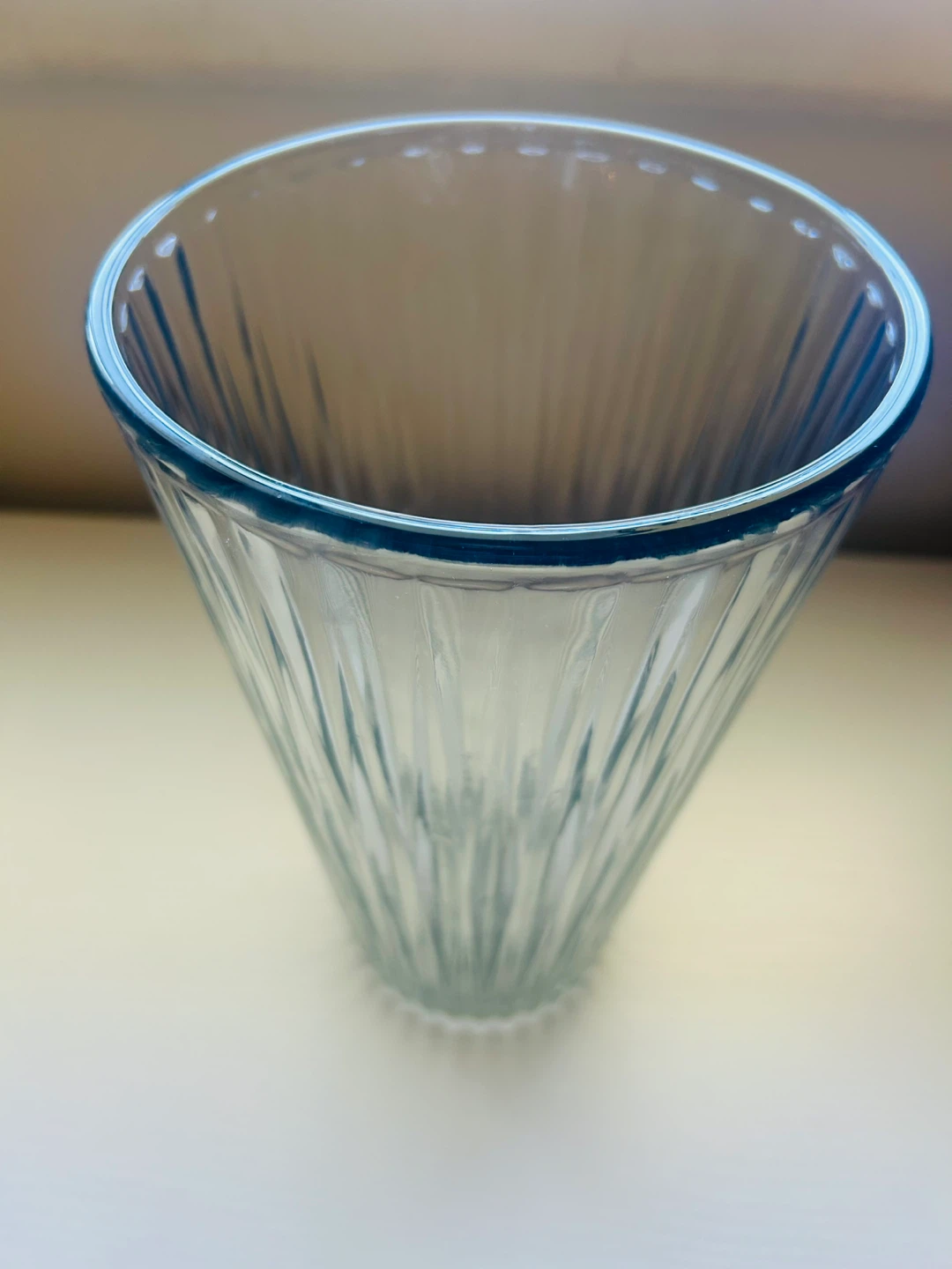 Clear Fluted Glass Vase