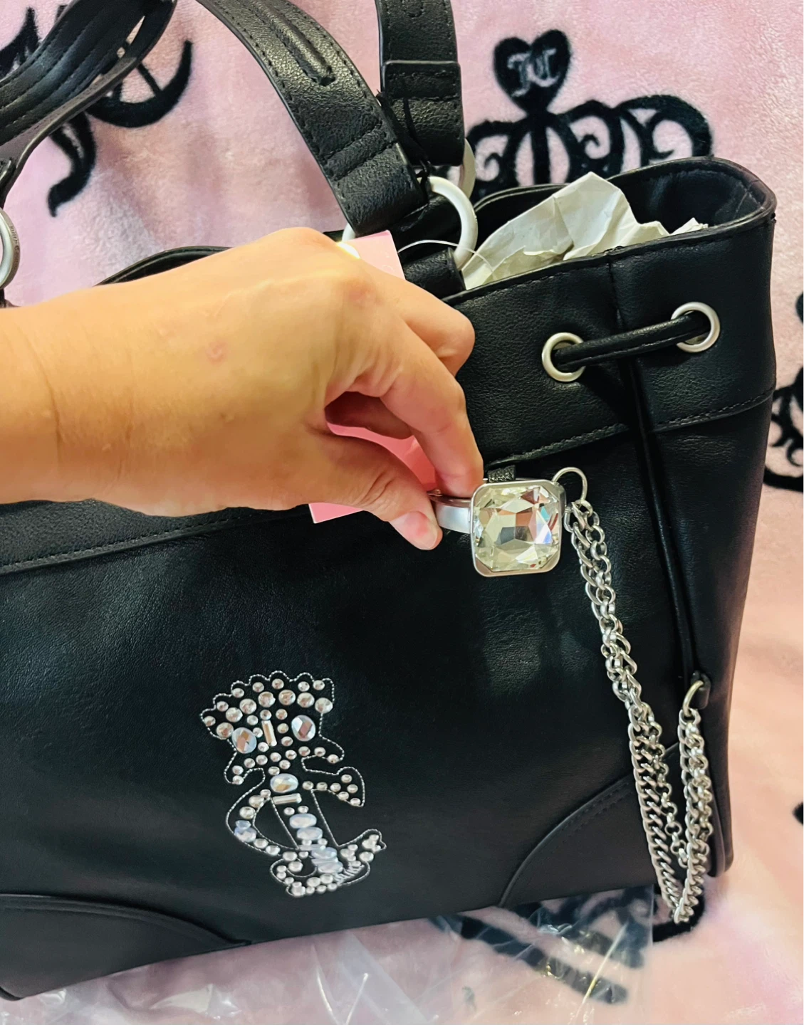 Viral Limited Edition Juicy Couture Crown Tote Bag - Black - photo 2