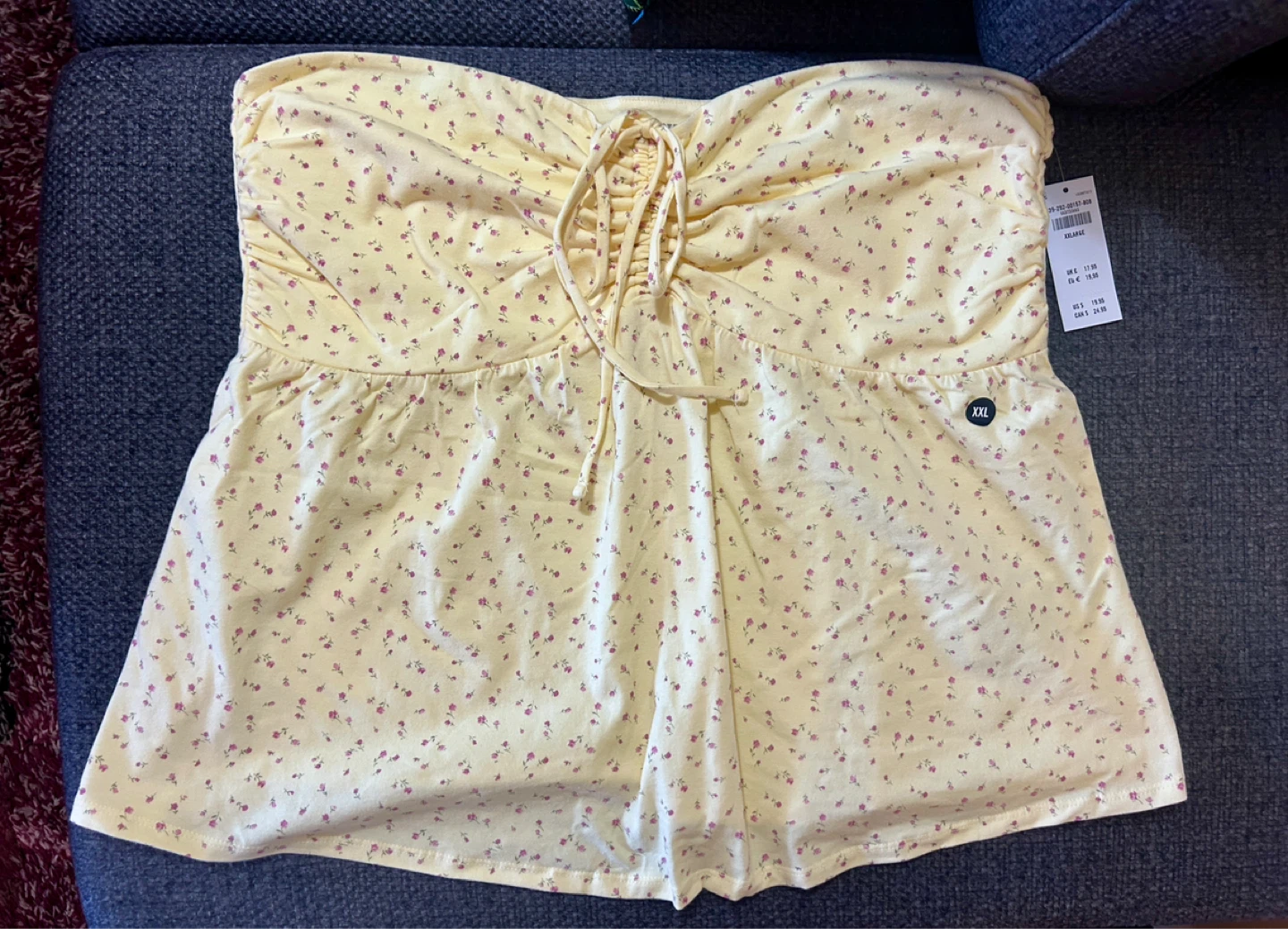 Hollister Strapless Cinched Babydoll Top XXL