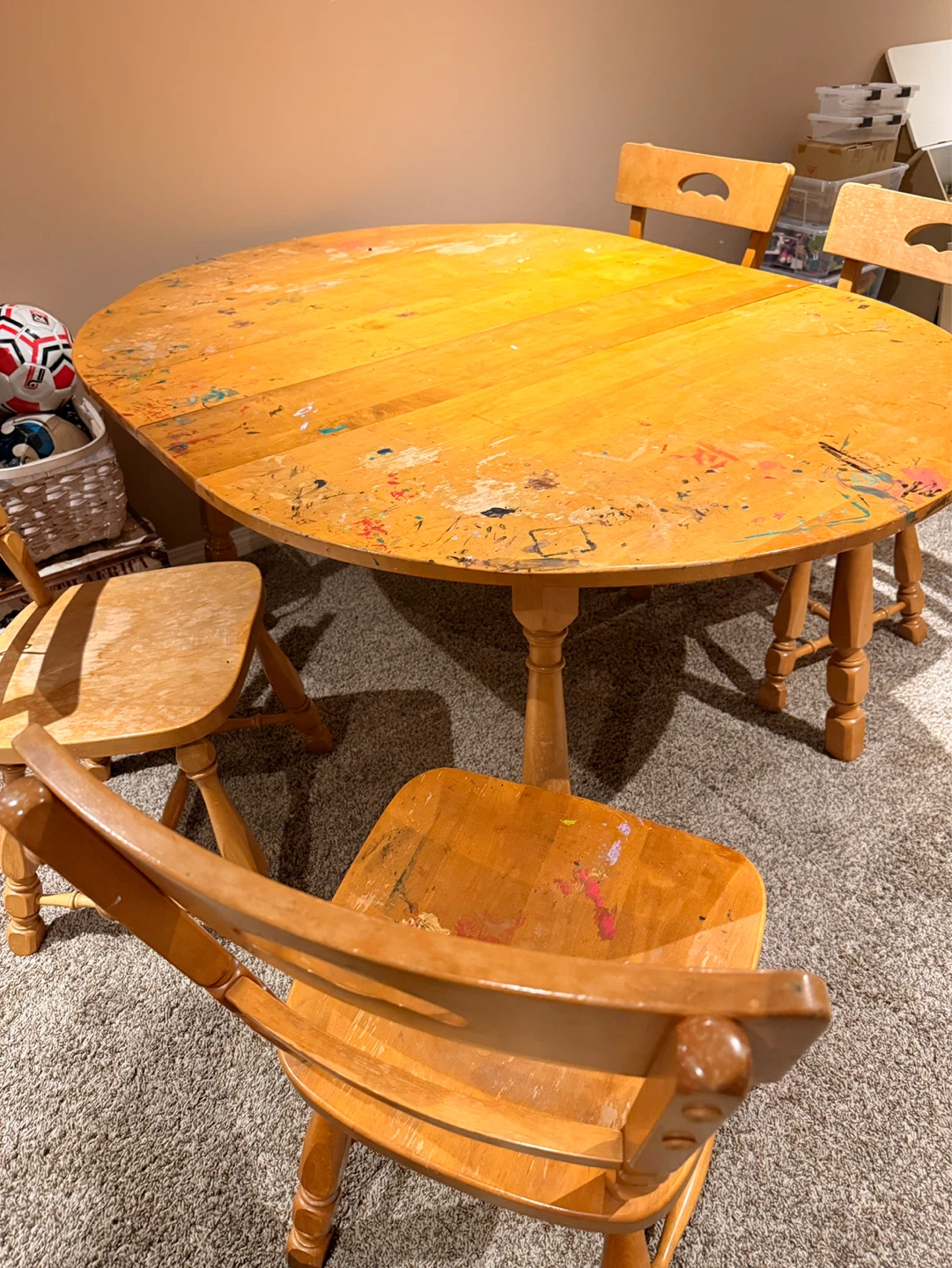 Wooden Dining Table and Chairs Set - photo 3