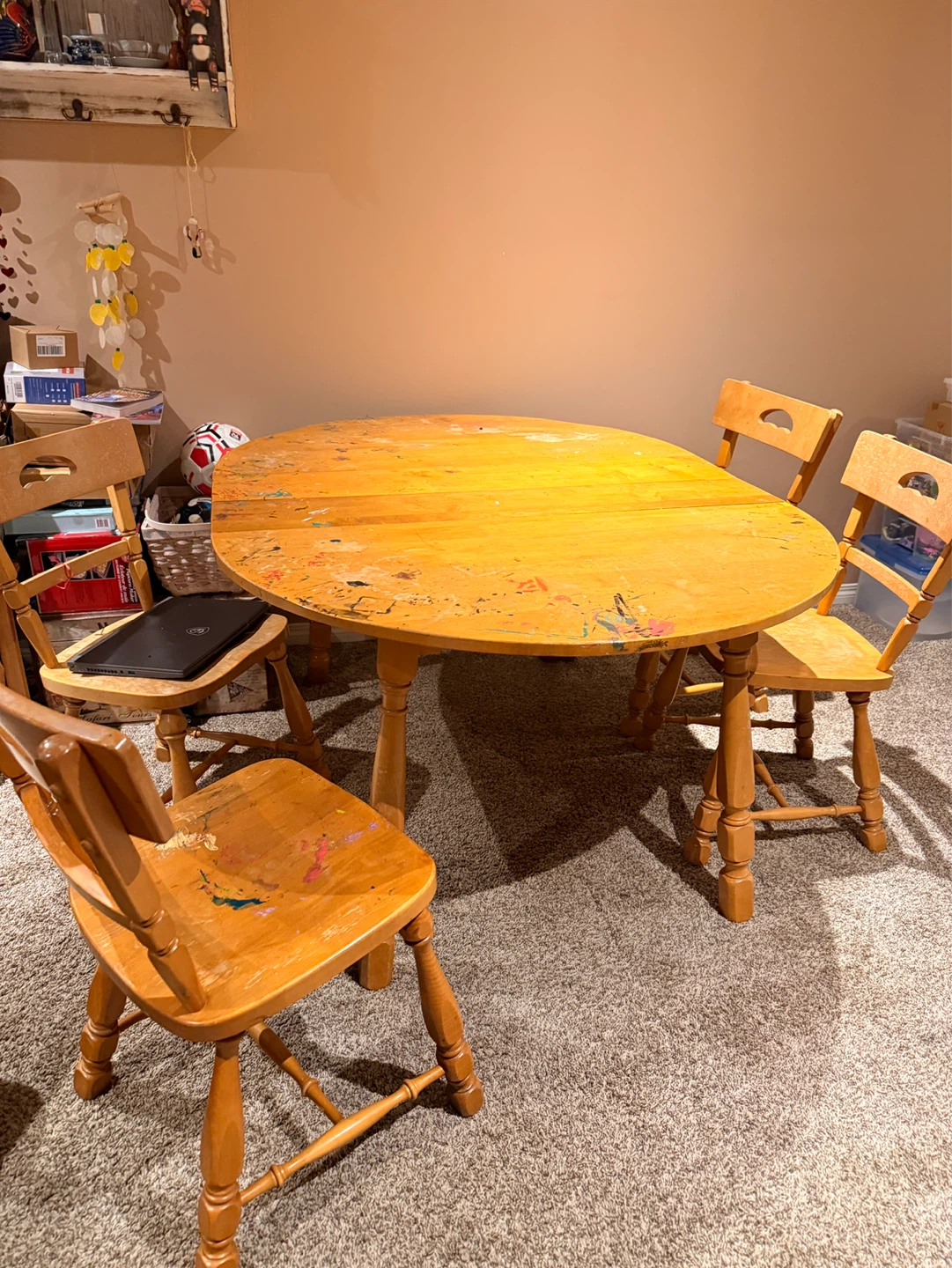 Wooden Dining Table and Chairs Set