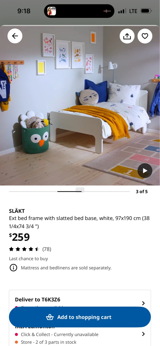 IKEA SLÄKT Extendable Bed Frame with Slatted Bed Base - White - photo 2