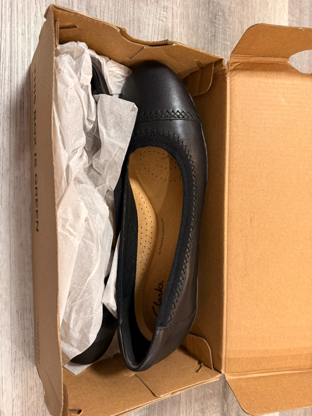 Brand new) Clarks Sara Bay black leather flats. - photo 2