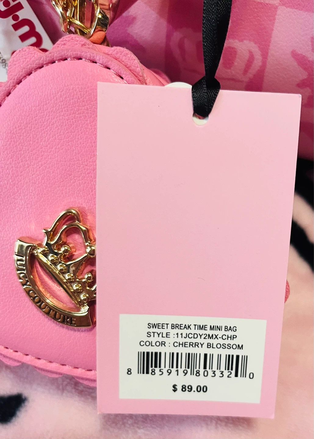 Juicy Couture Pink Heart Mini Bag Charm - photo 3