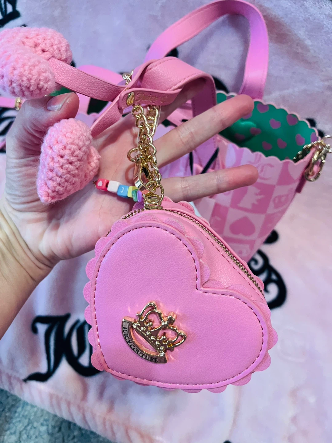 Juicy Couture Pink Heart Mini Bag Charm - photo 4
