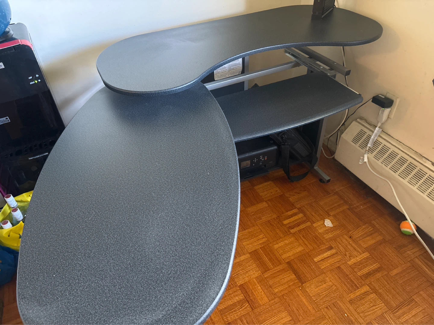 Black L-Shaped Corner Desk - photo 2