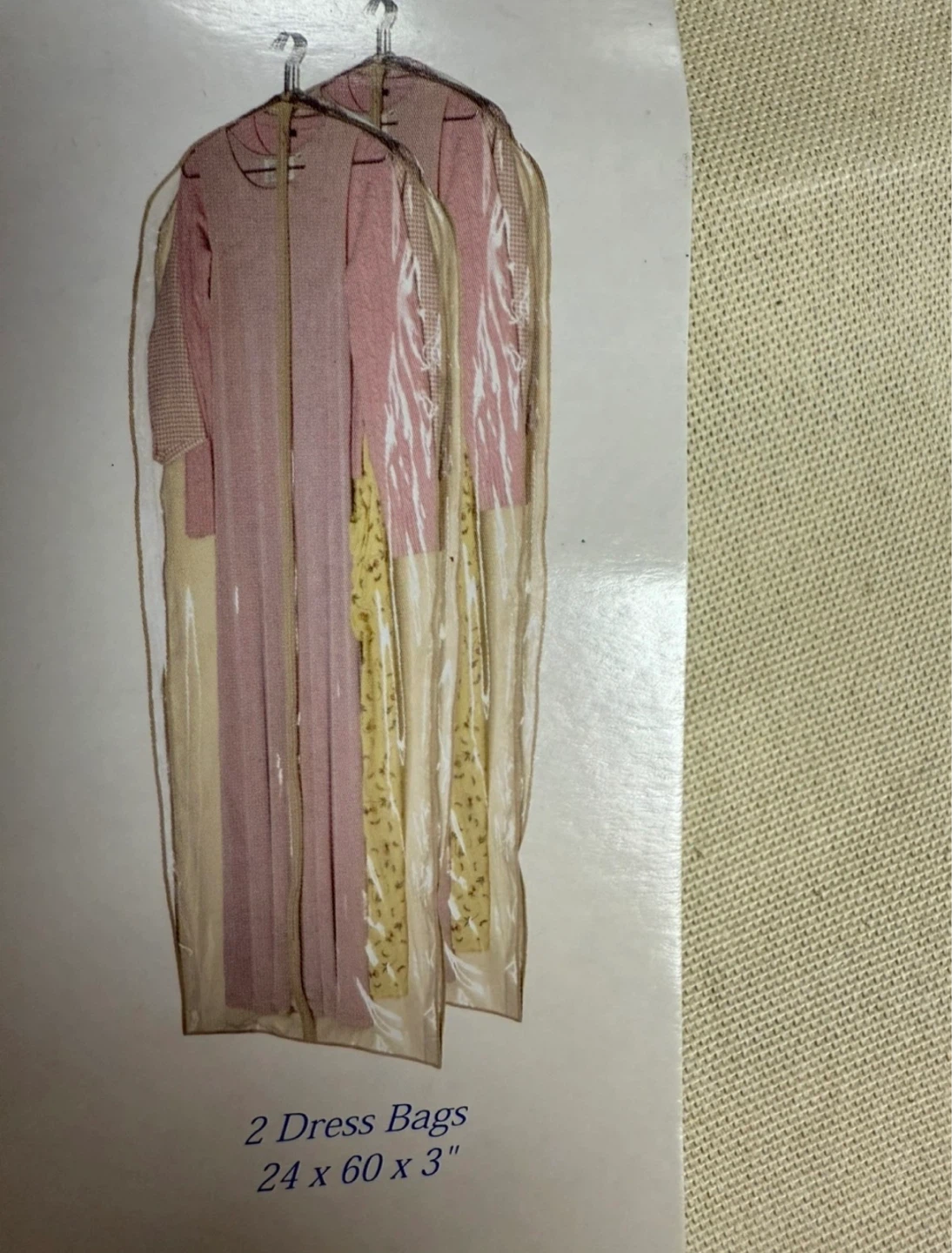 2 Suit Bags & 2 Dress Bags Garment Covers