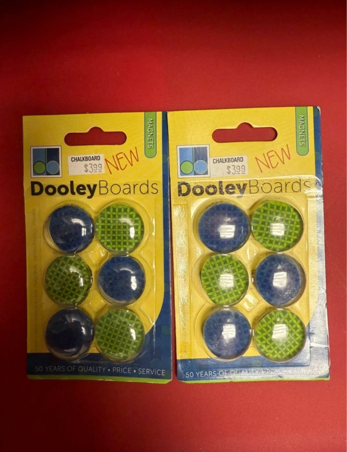 DooleyBoards Round Magnets - Blue and Green