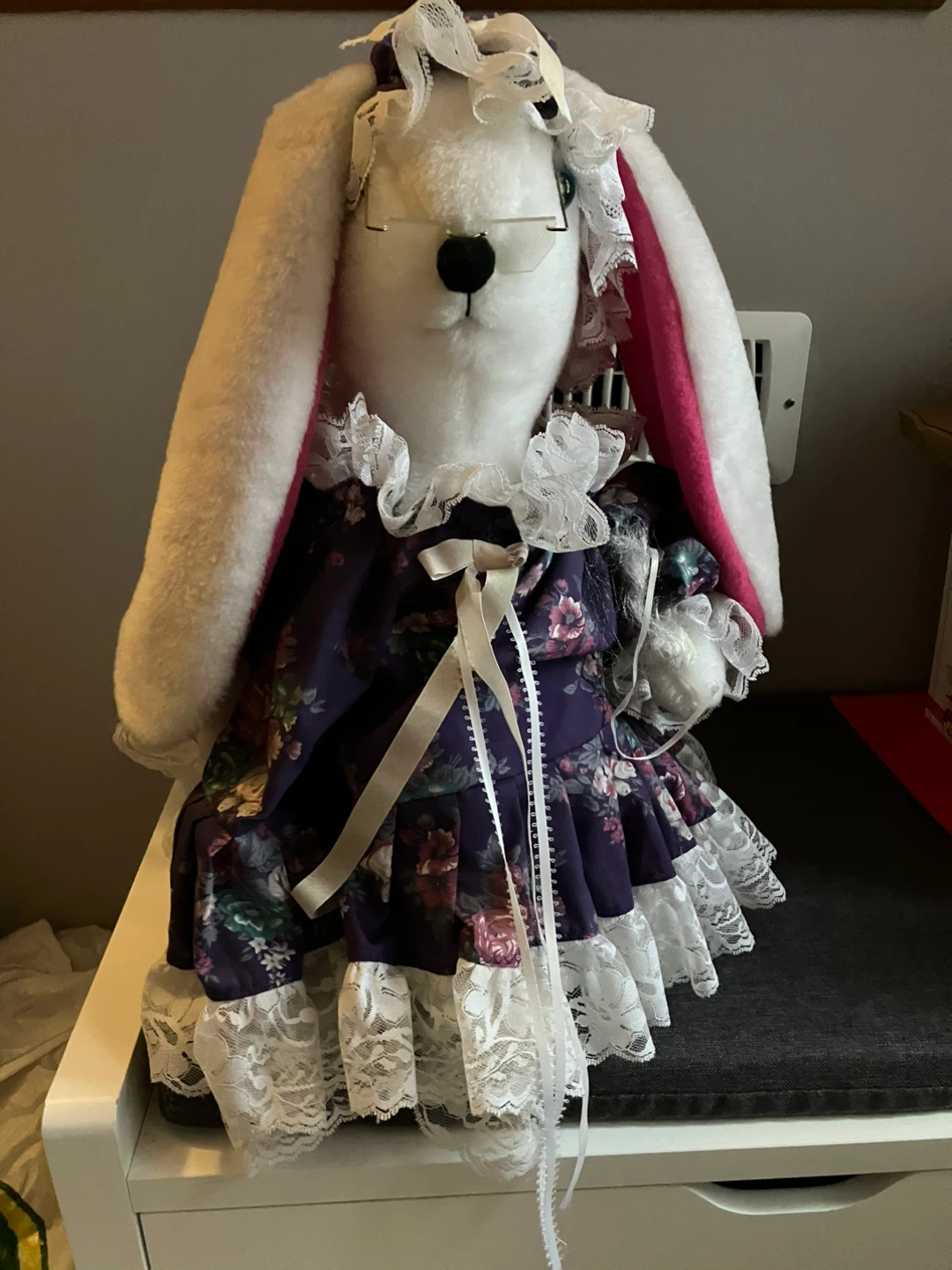 Plush Bunny Doll with Victorian Dress