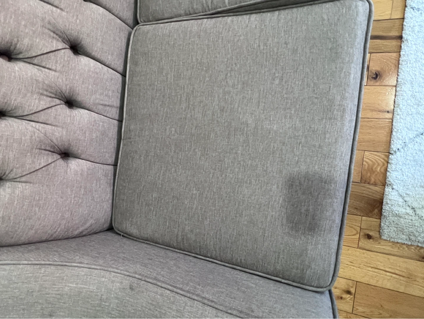 Grey Tufted Loveseat and Sofa - photo 2