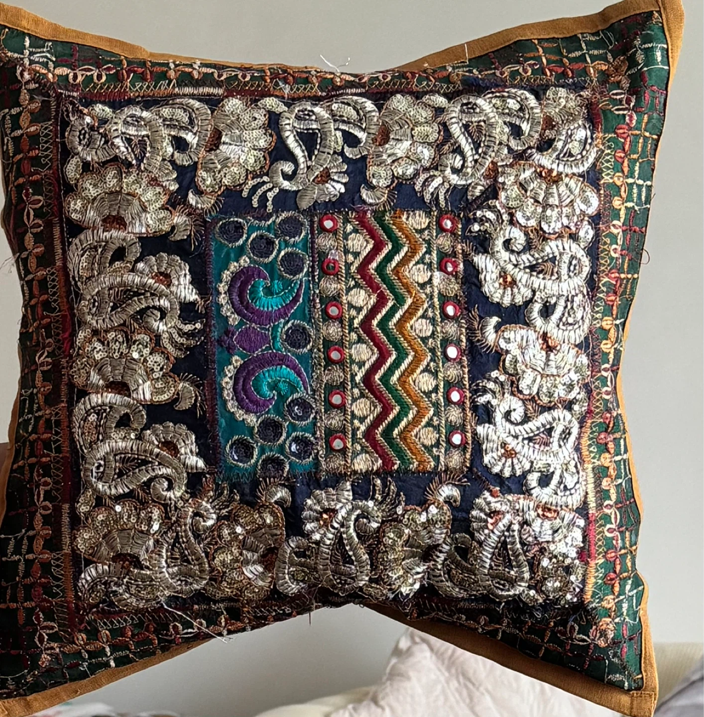 Embroidered Throw Pillow
