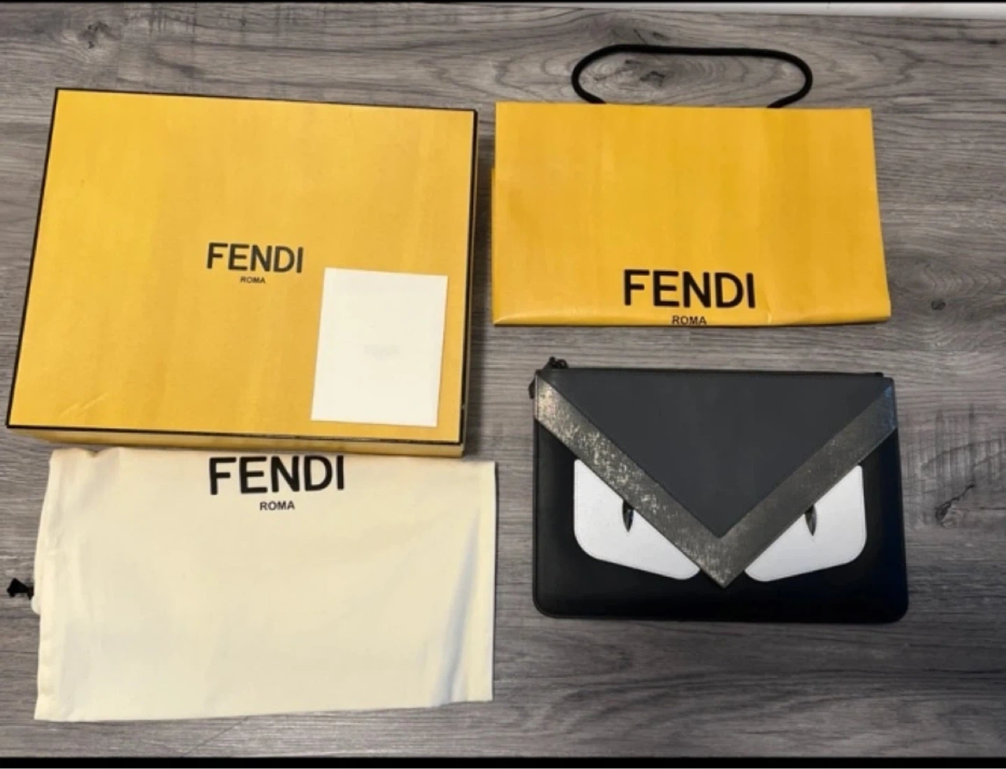 Fendi Monster Clutch with Box and Dust Bag