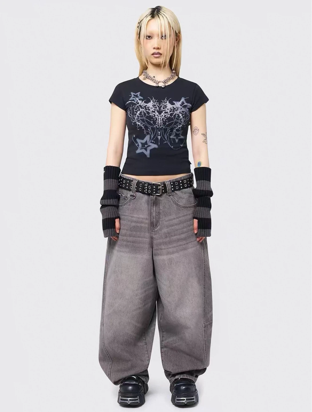 Minga London Grey Wash Wide Leg Jeans - photo 4