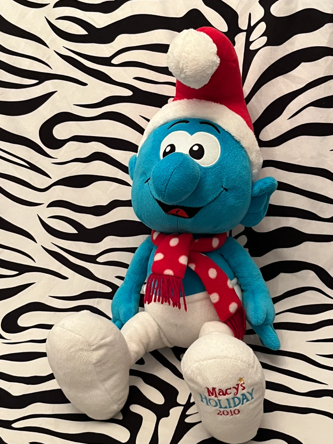 Macys 2010 Holiday Christmas Large Smurf 22" Soft Plush ❤️