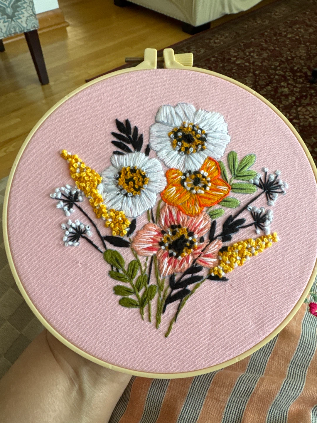Embroidery Hoop Art - Floral Bouquet