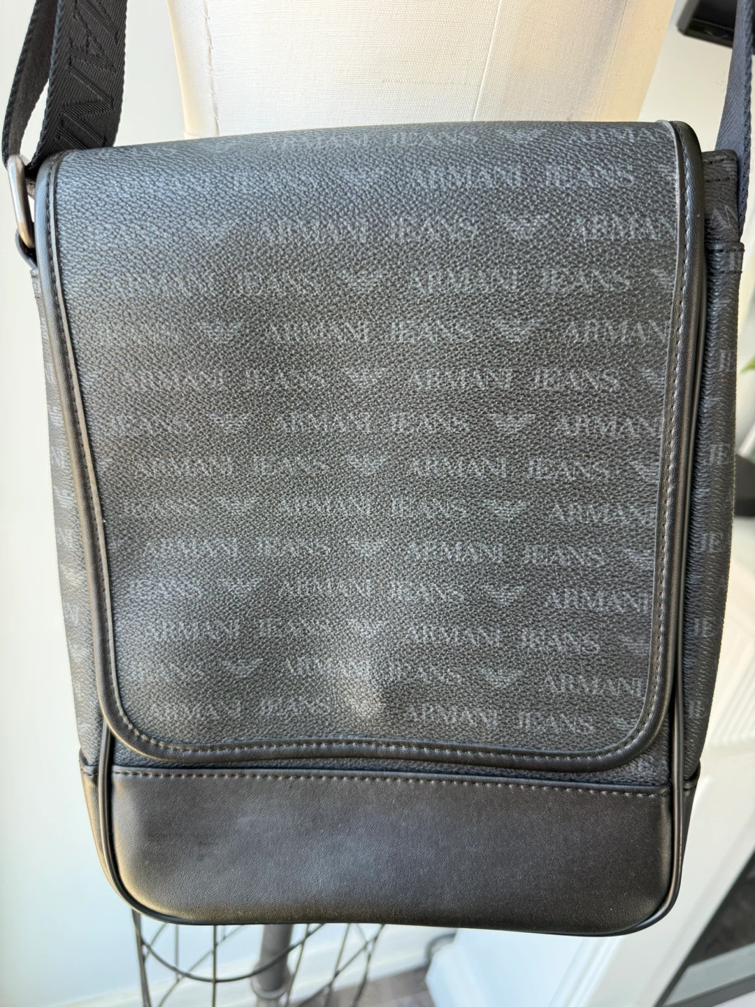 Armani Black Monogram Messenger crossbody Bag - photo 2