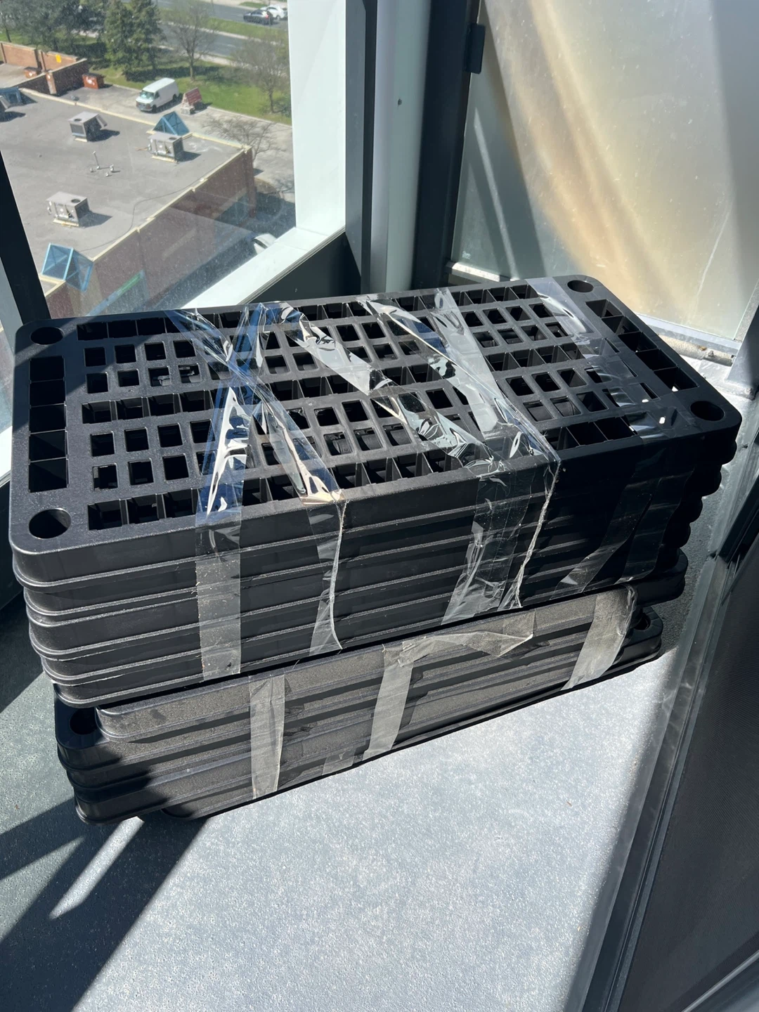 Stackable Black Plastic Trays (5 shelving )