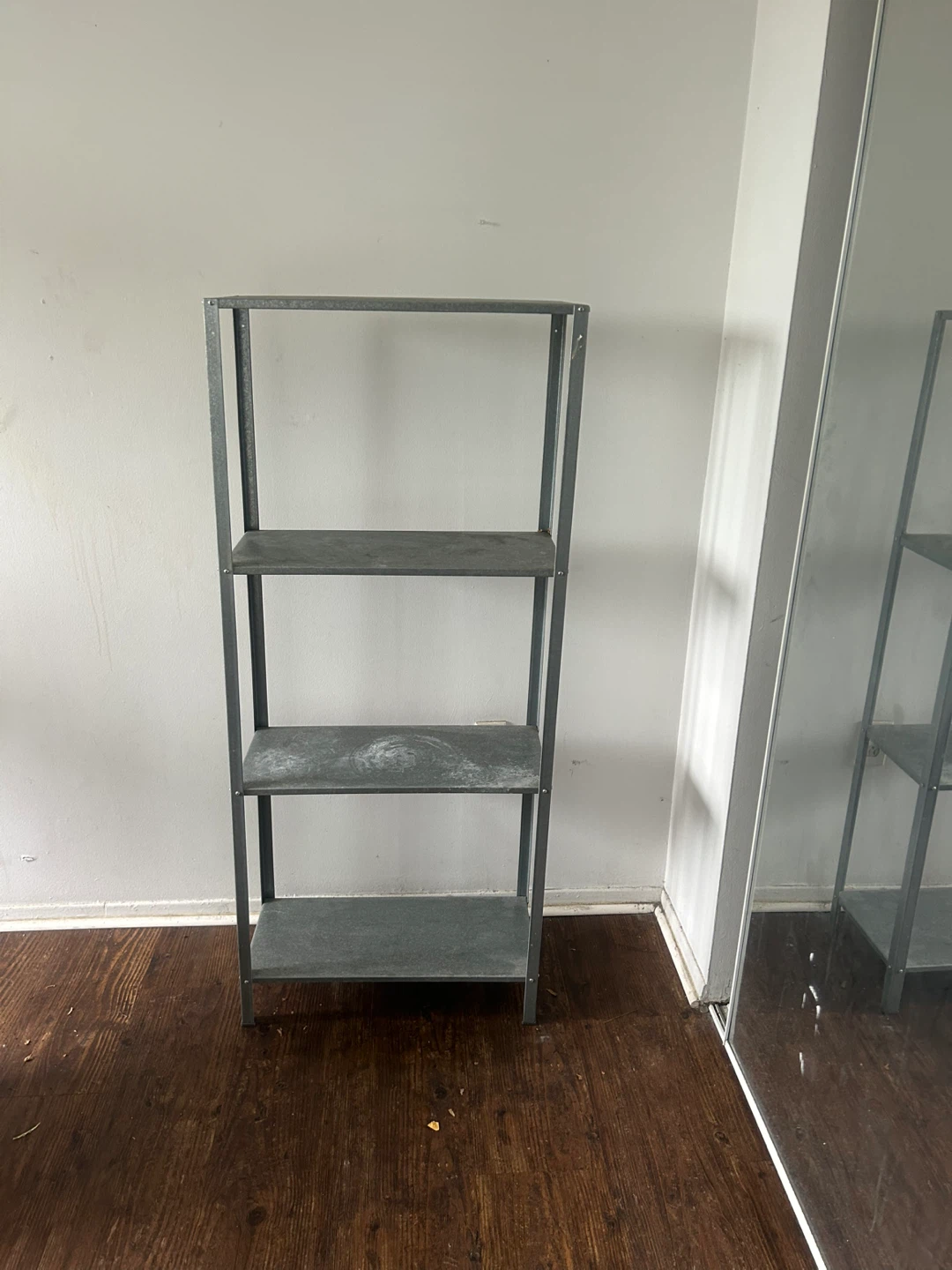 Grey Metal 4-Shelf Bookshelf