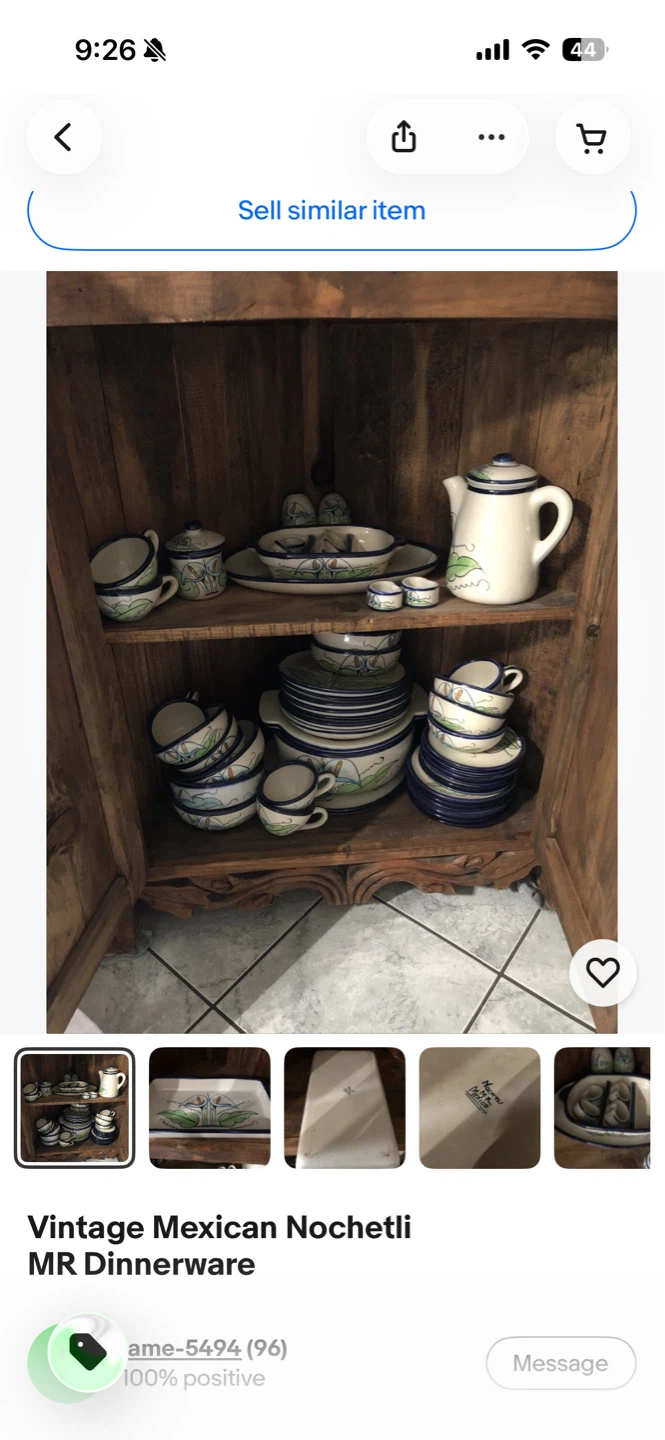 Vintage Mexican Nochetli MR Dinnerware Set