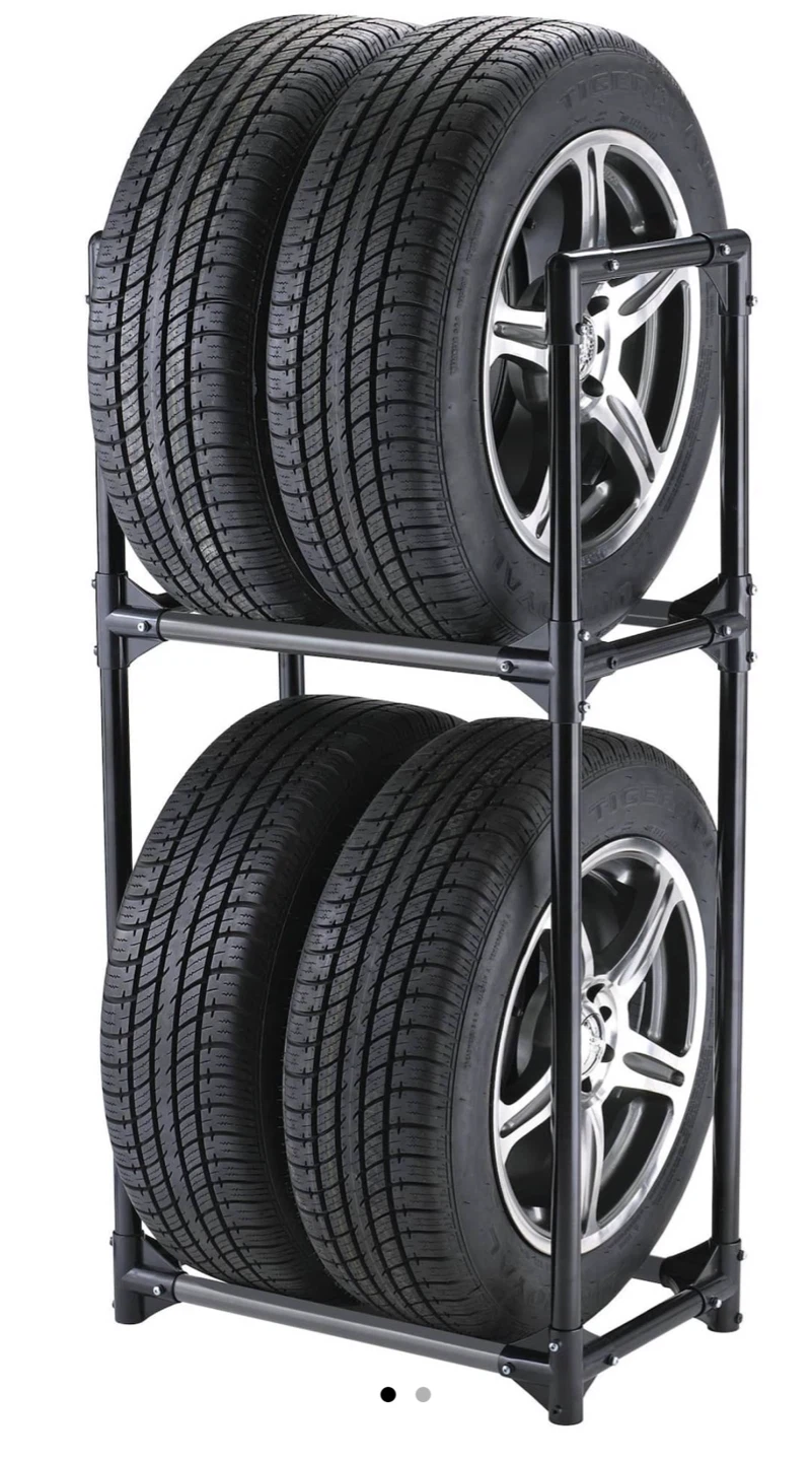 Certified Tire Shelves 4-Tire Storage Rack Black