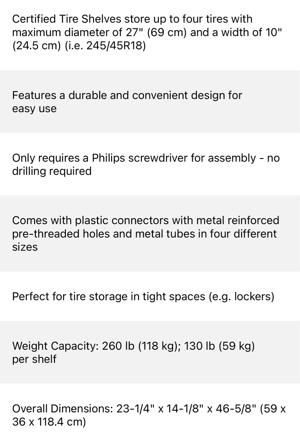 Certified Tire Shelves 4-Tire Storage Rack Black - photo 2