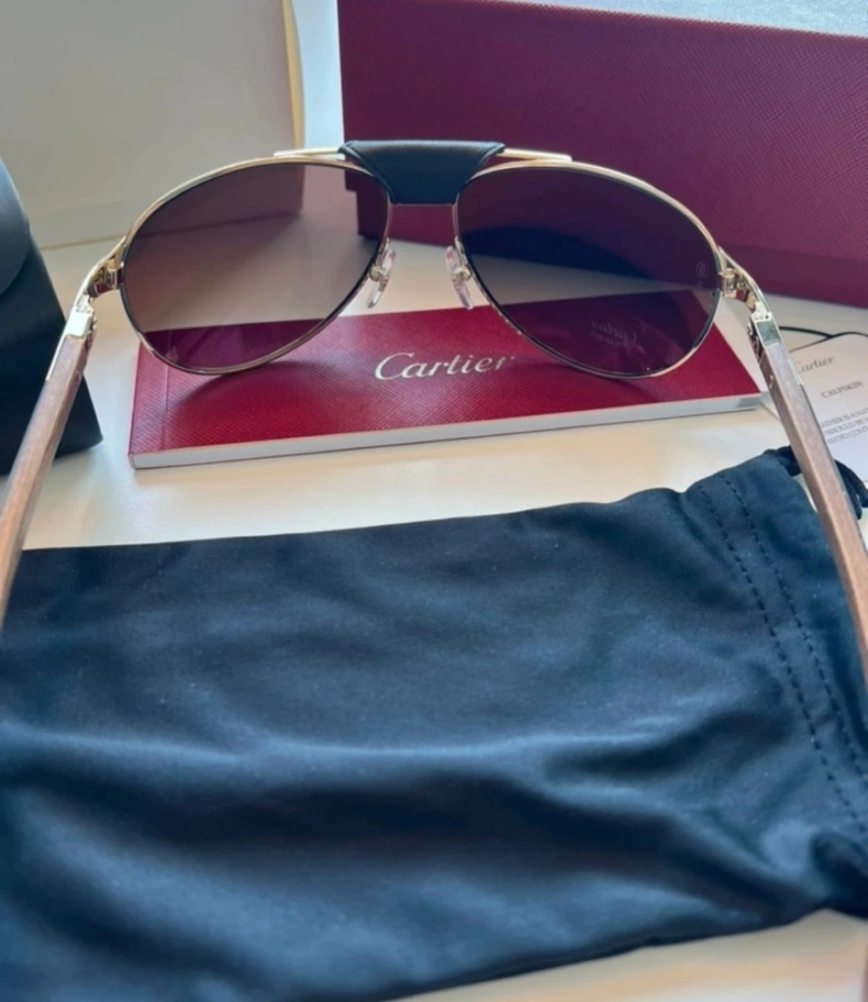 Cartier Santos Aviator Sunglasses wood carbon fibre - photo 3