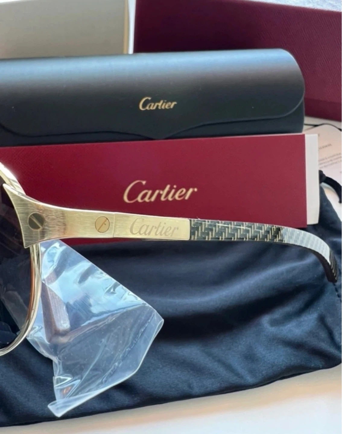 Cartier Santos Aviator Sunglasses wood carbon fibre - photo 2