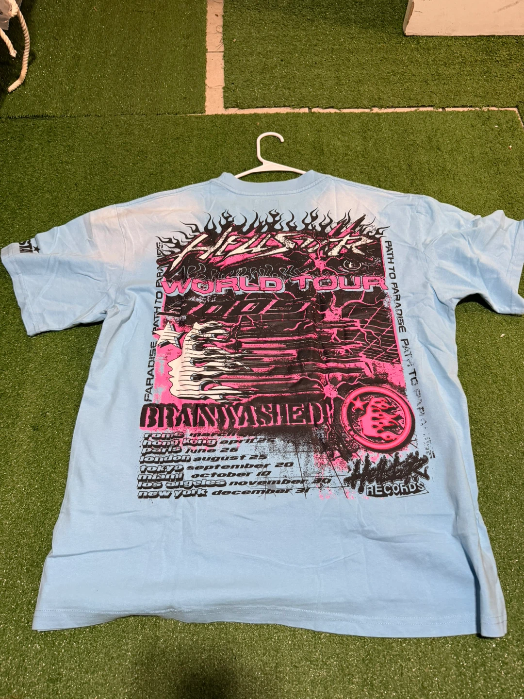 Hellstar World Tour T-Shirt - Light Blue - XL - photo 2